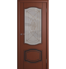 Дверь деревянная межкомнатная шпон Мария шоколад СатинШ